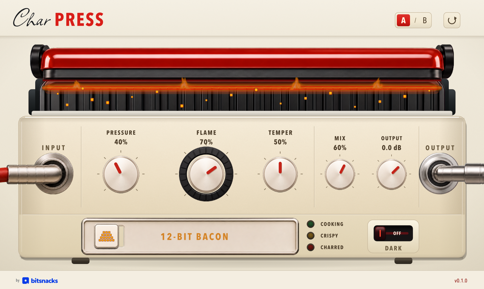 Char Press in the 12-bit Add Bacon state